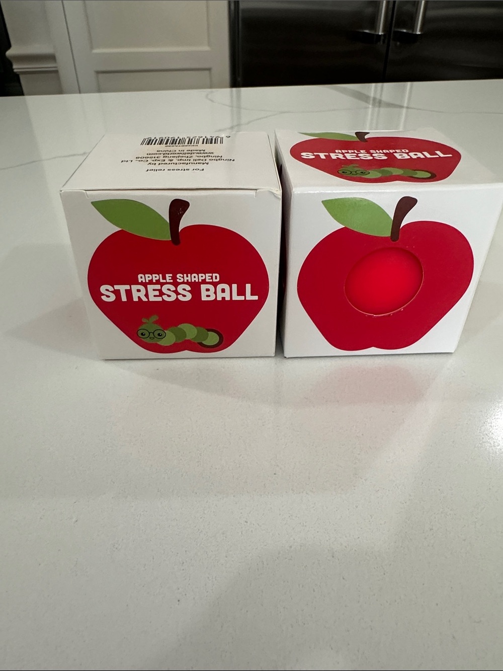 Set of 2 Apple Shaped Stress Ball - Red